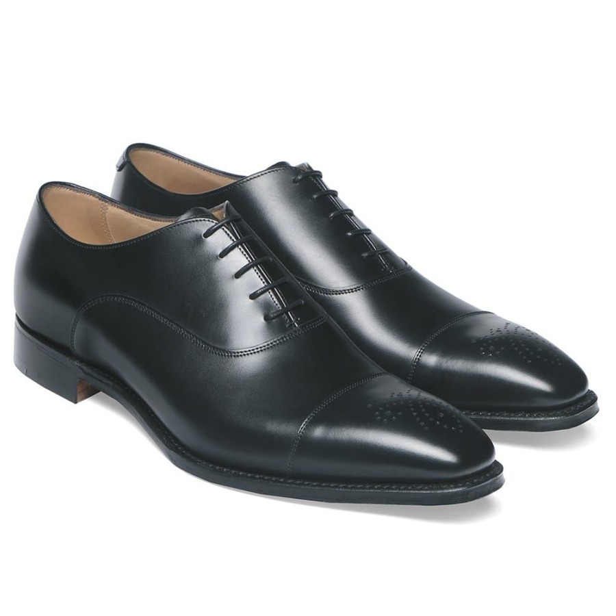 Men Cheaney Oxfords | Cambridge D Oxford In Black Calf Leather | Diamond Rubber Sole