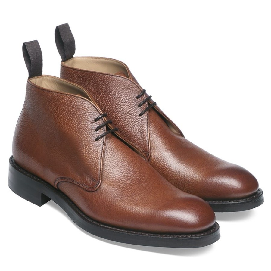 Men Cheaney Chukka Boots | Jackie Iii R Chukka Boot In Mahogany Grain Leather