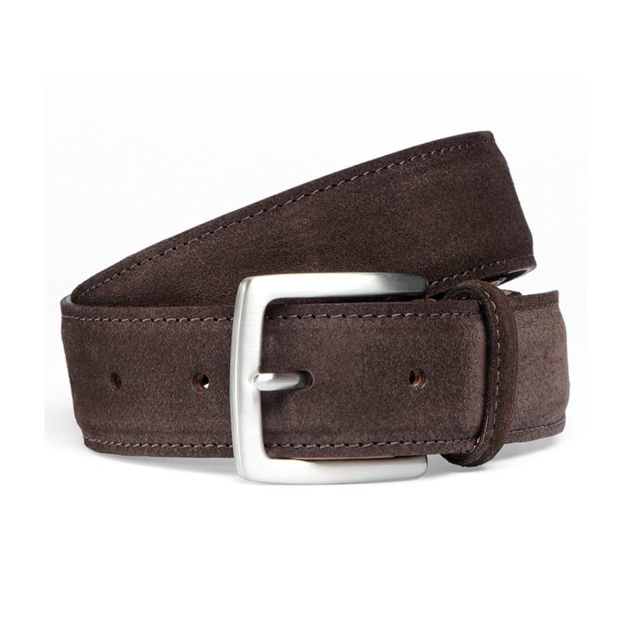 Accessories Cheaney | Pony Suede Belt With Silver Buckle