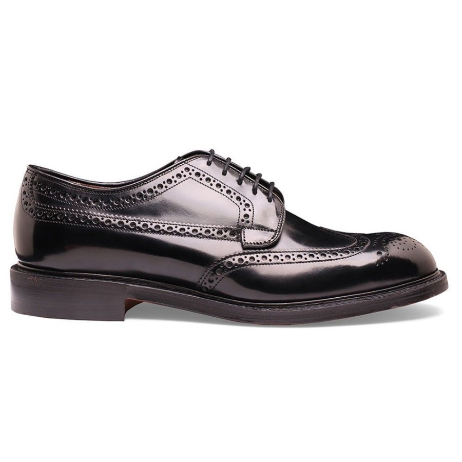 Men Cheaney Derbys | Carlton Derby Brogue In Black Bookbinder Leather