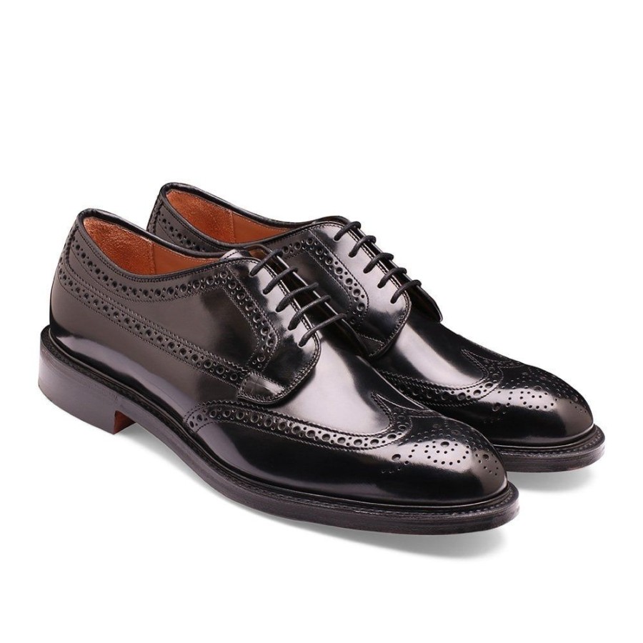 Men Cheaney Derbys | Carlton Derby Brogue In Black Bookbinder Leather