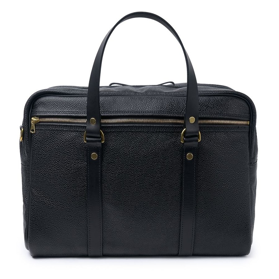 Accessories Croots X Cheaney | Traveller Bag In Black Grain Leather