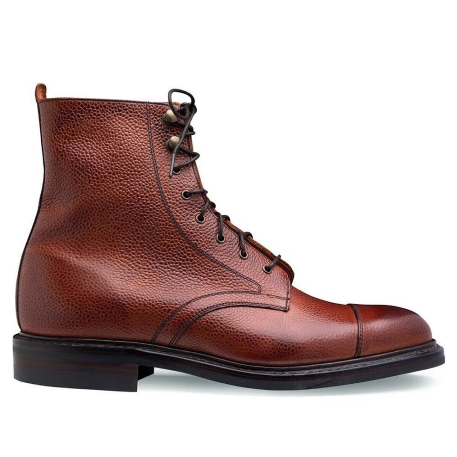 Men Cheaney Derby Boots | Elliott Ii R Capped Derby Boot In Mahogany Grain Leather