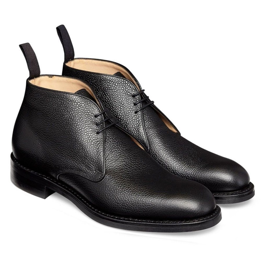 Men Cheaney Chukka Boots | Jackie Iii R Chukka Boot In Black Grain Leather