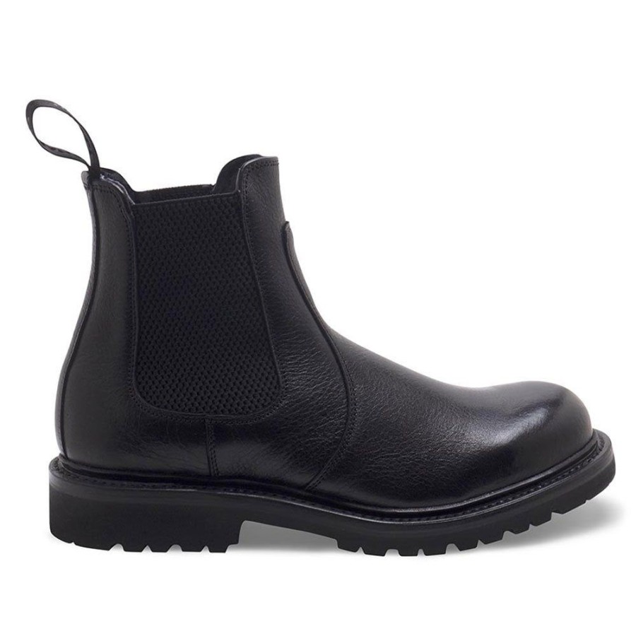 Women Cheaney Chelsea Boots | Ellis Gv Shearling Lined Chelsea Boot In Jet Black Kudu Leather