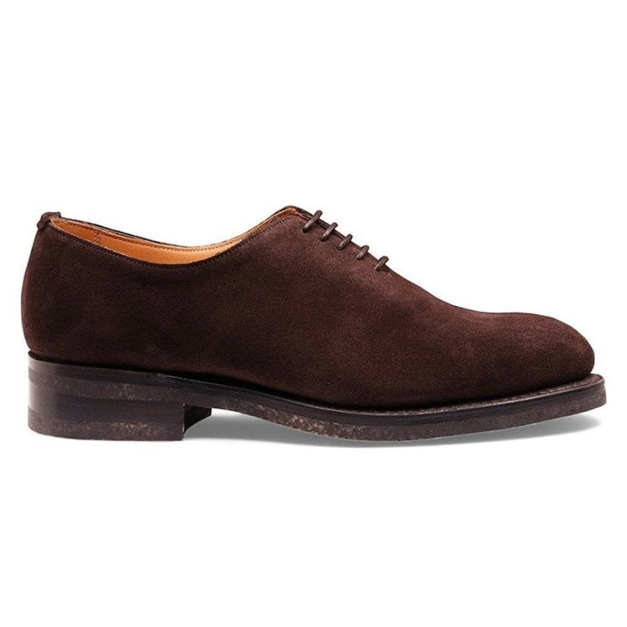 Women Cheaney Oxfords | Friston Wholecut Oxford In Dark Brown Eco-Buck Suede