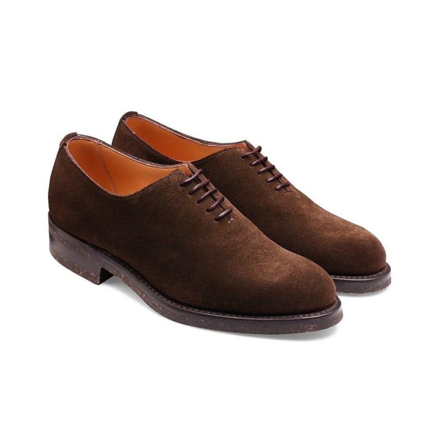 Women Cheaney Oxfords | Friston Wholecut Oxford In Dark Brown Eco-Buck Suede