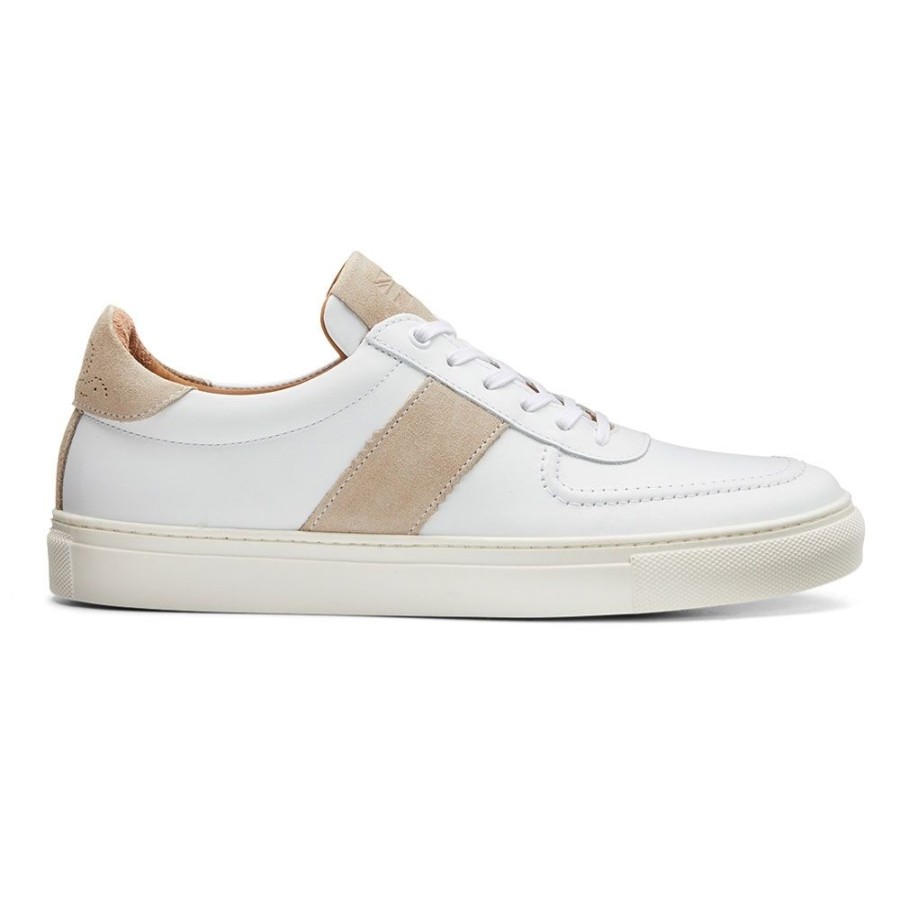 Men Cheaney X Goral Trainers | Hallam Trainer In White Leather/Rock Suede