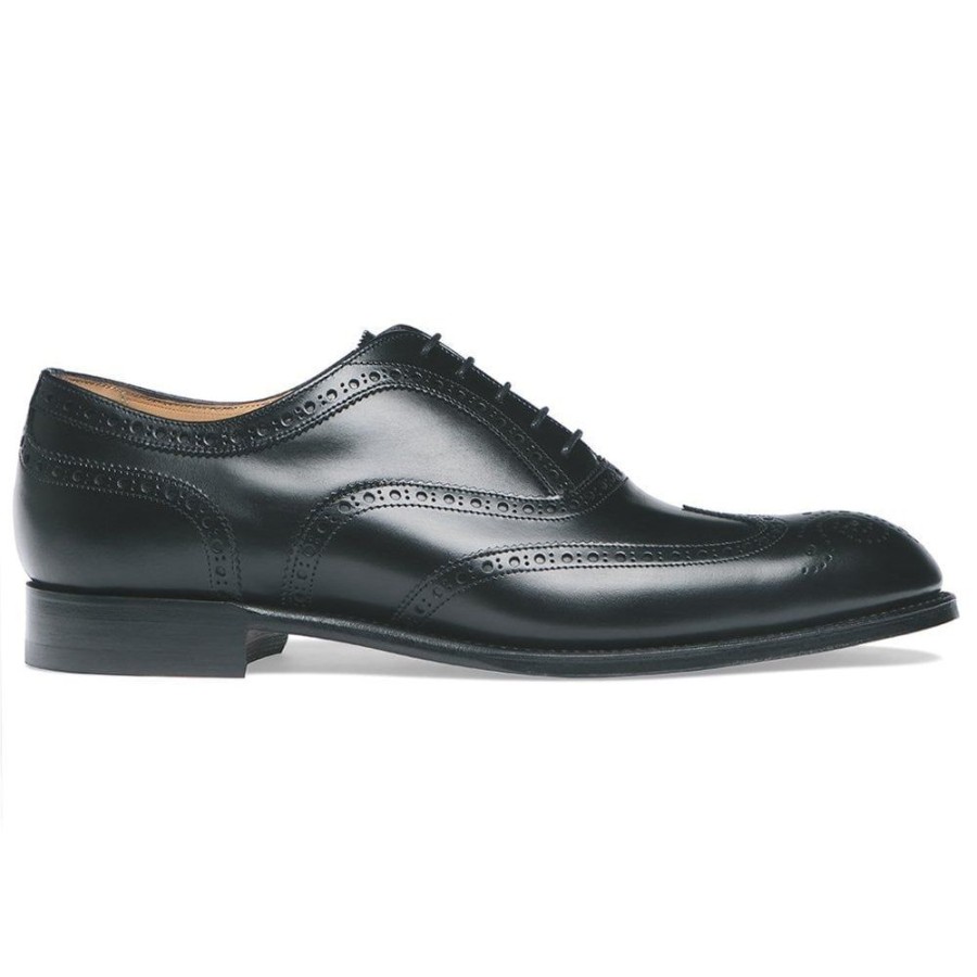 Men Cheaney Brogues | Arthur Iii D Oxford Brogue In Black Calf Leather | Diamond Rubber Sole