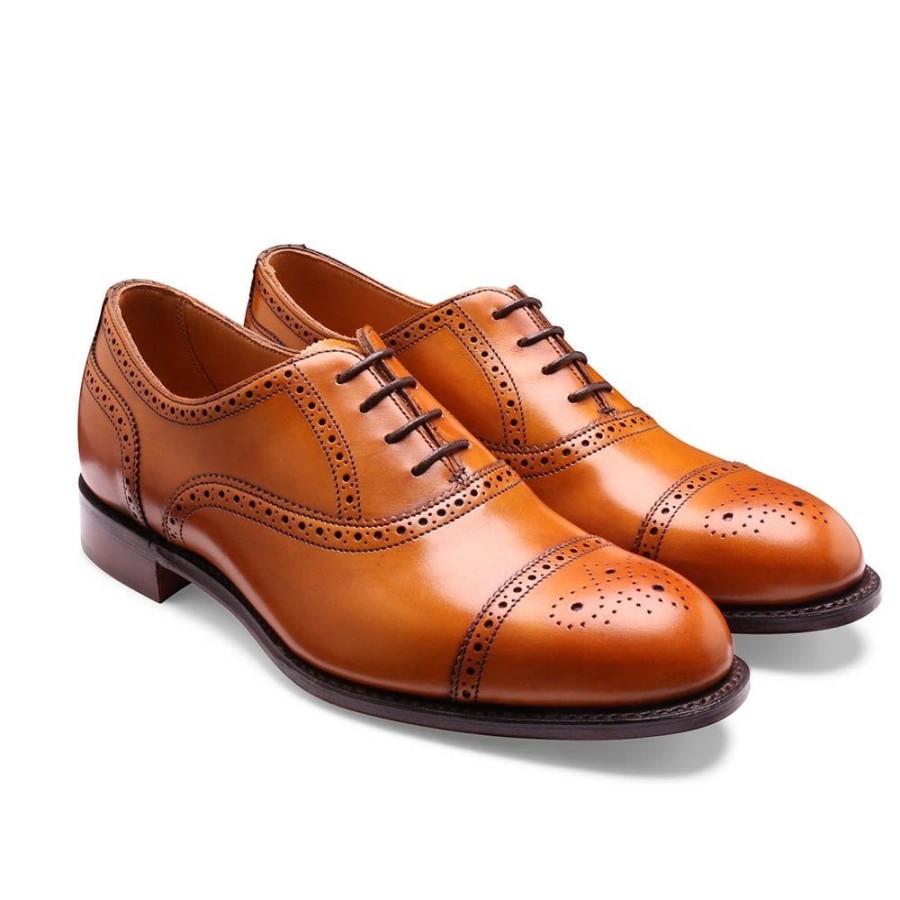 Women Cheaney Semi Brogues | Darcey Oxford Semi Brogue In Light Chestnut Calf Leather