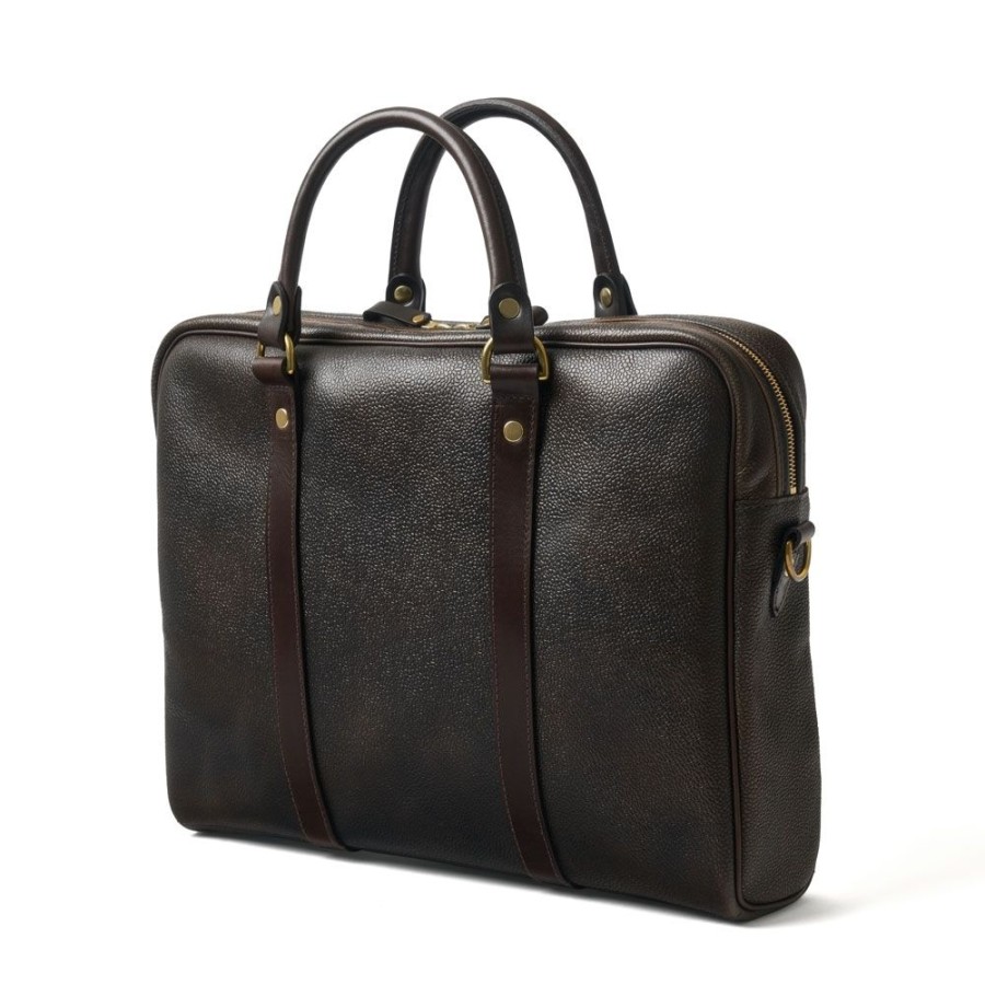 Accessories Croots X Cheaney | Laptop Bag In Bronze Grain Leather