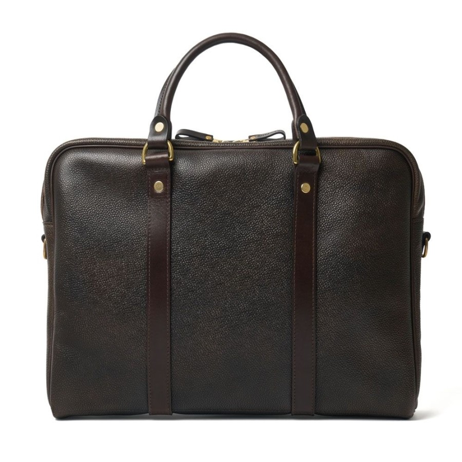 Accessories Croots X Cheaney | Laptop Bag In Bronze Grain Leather