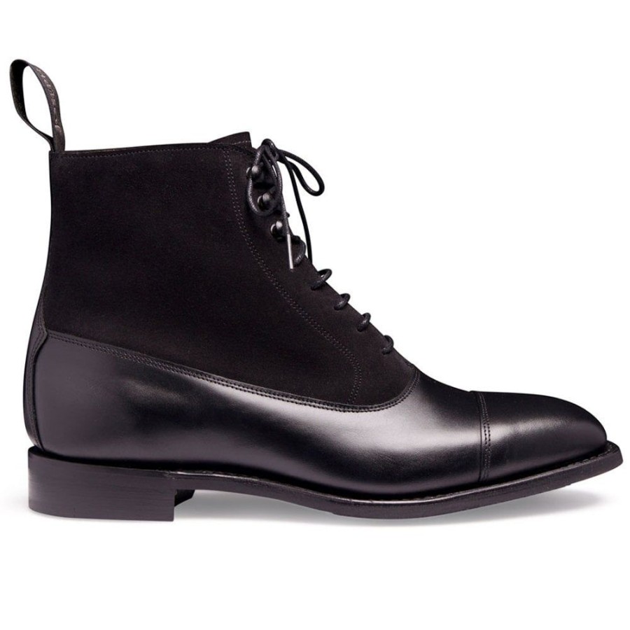 Women Cheaney Balmoral Boots | Anna D Balmoral Boot In Black Calf Leather/Black Suede