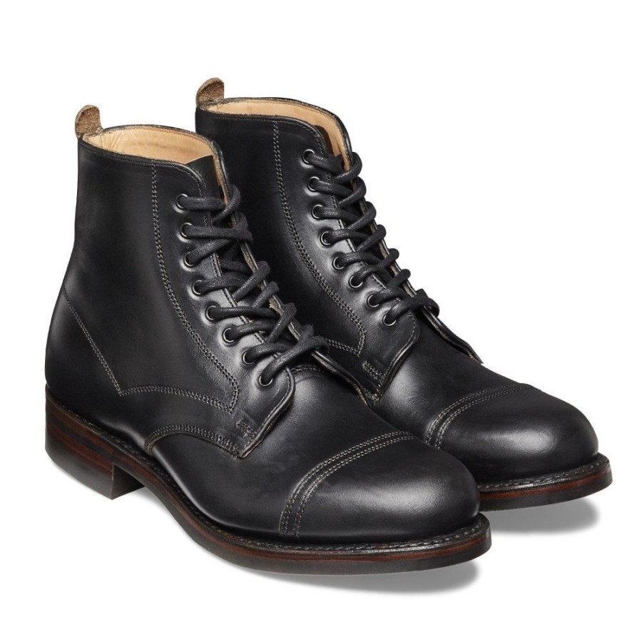 Women Cheaney Derby Boots | Jess Capped Derby Boot In Black Chromexcel Leather