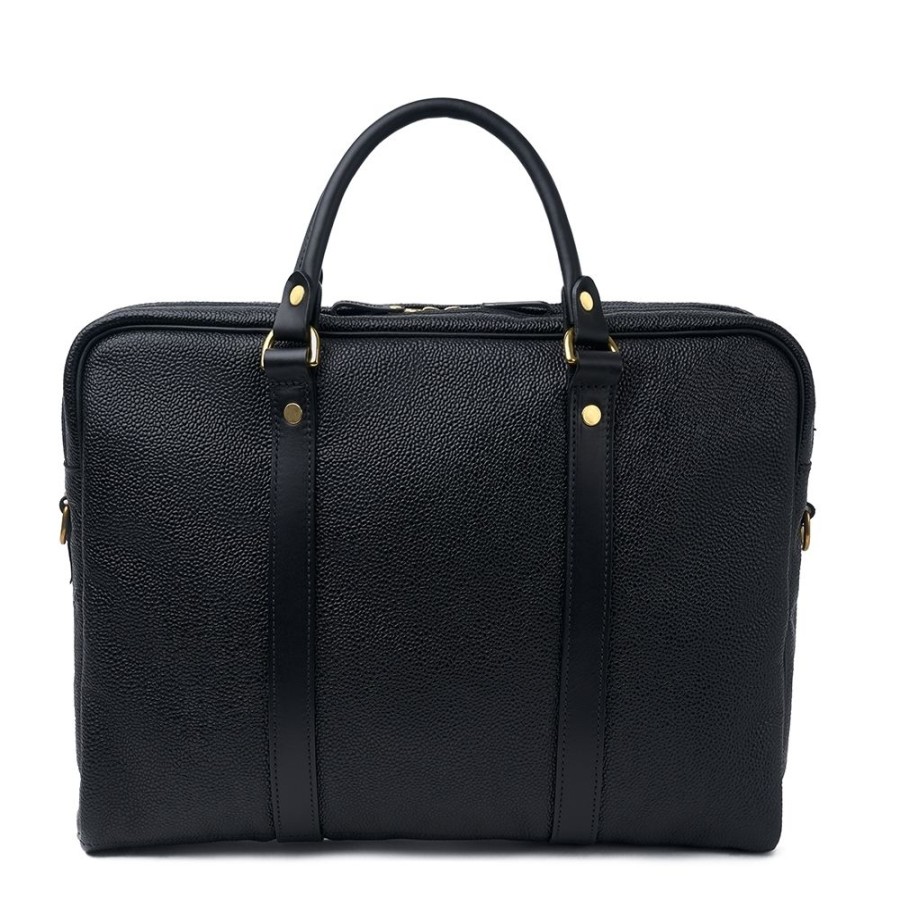 Accessories Croots X Cheaney | Laptop Bag In Black Grain Leather