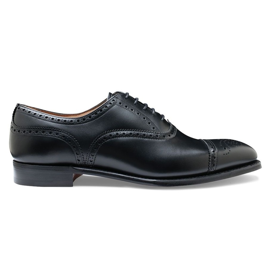 Men Cheaney Semi Brogues | Islington Oxford Semi Brogue In Black Calf Leather