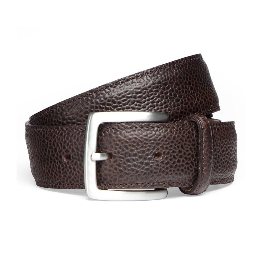 Accessories Cheaney | Walnut Grain Belt With Silver Buckle