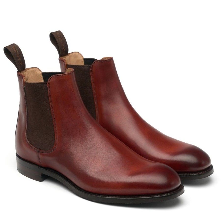 Men Cheaney Chelsea Boots | Godfrey D Chelsea Boot In Dark Leaf Calf Leather