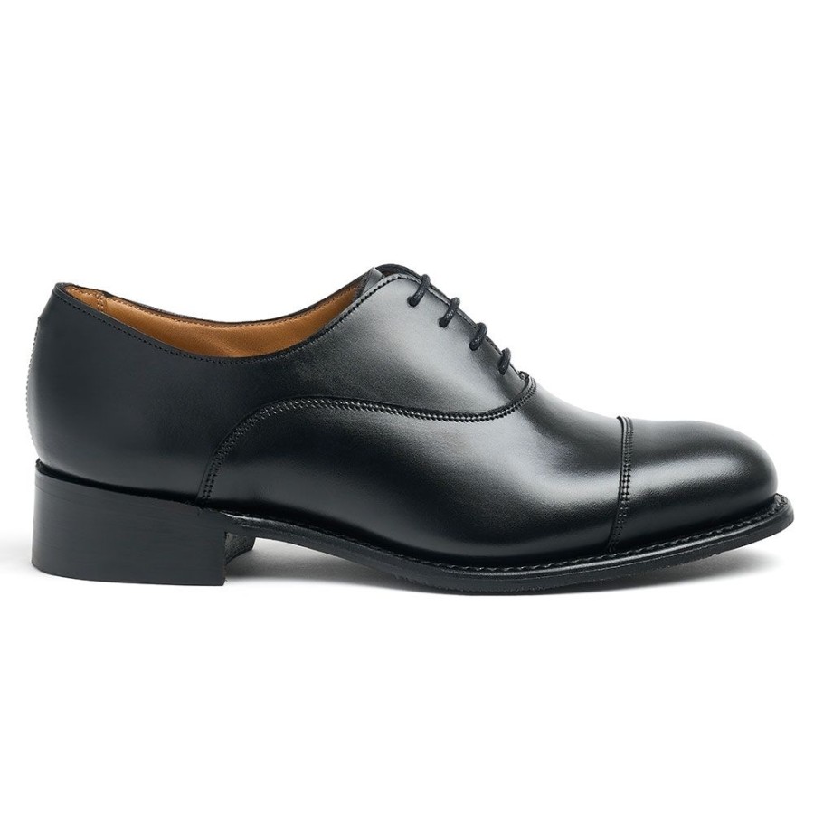 Women Cheaney Oxfords | Louise Ii D Capped Oxford In Black Calf Leather