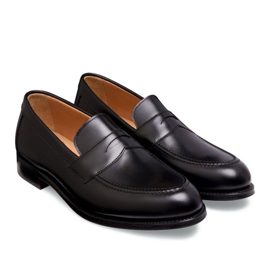 Men Cheaney Loafers | Hadley D Penny Loafer In Black Calf Leather