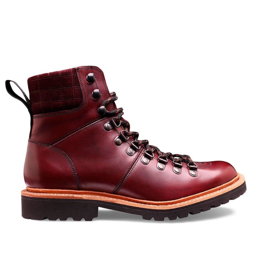 Women Cheaney Hiker Boots | Skye Gv Hiker Boot In Burgundy Calf Leather/Printed Suede