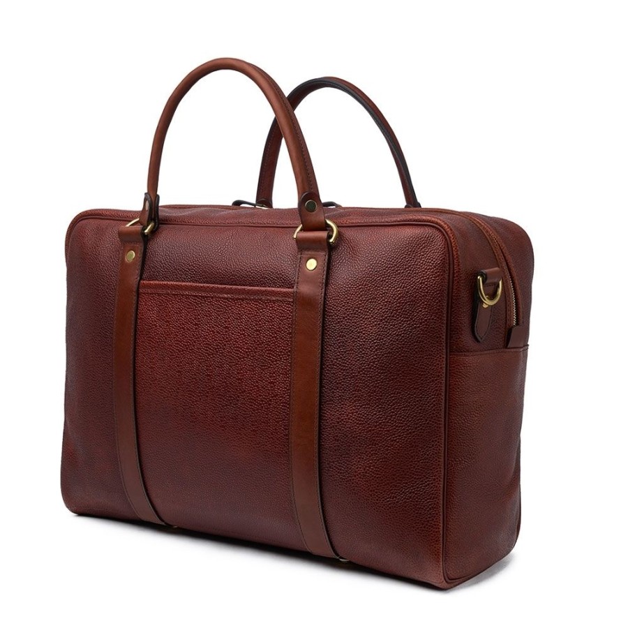 Accessories Croots X Cheaney | Holdall In Mahogany Grain Leather