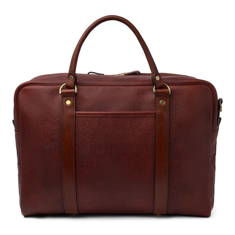 Accessories Croots X Cheaney | Holdall In Mahogany Grain Leather