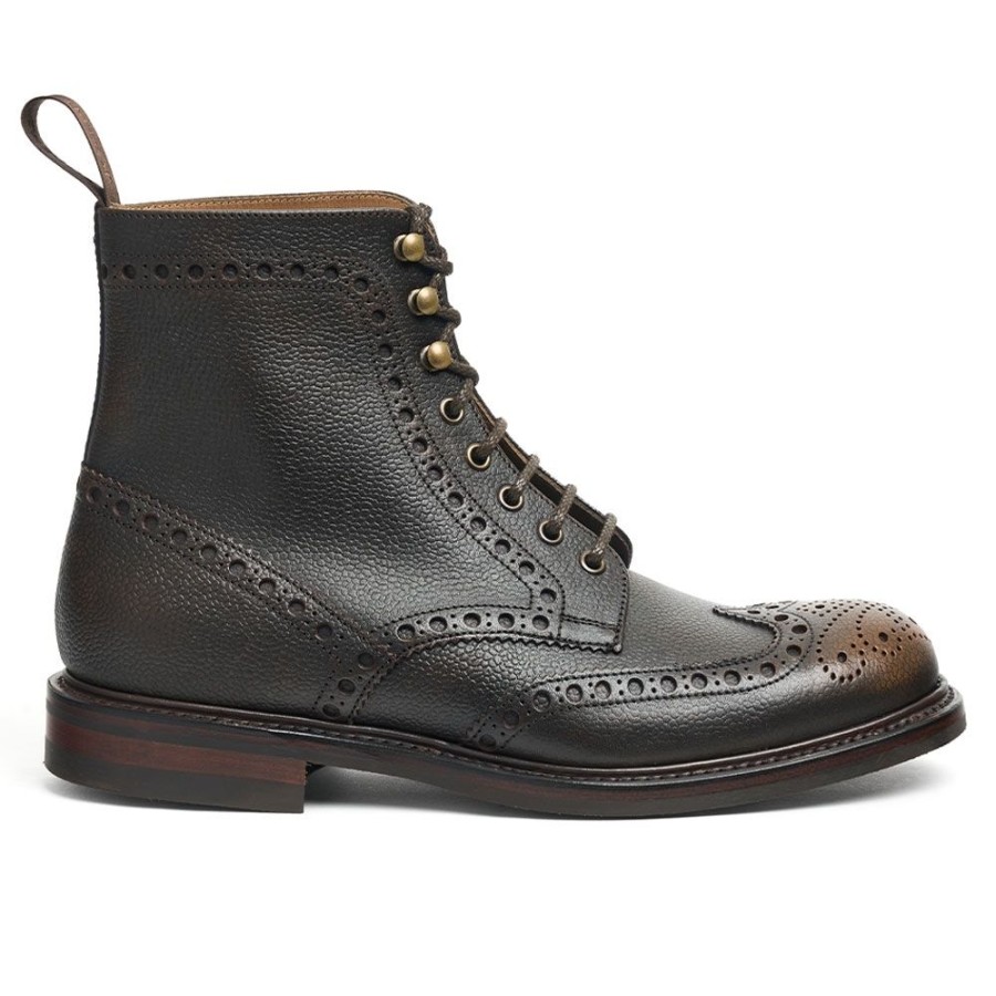 Men Cheaney Brogue Boots | Greyfriars Derby Brogue Boot In Bronze Grain Leather