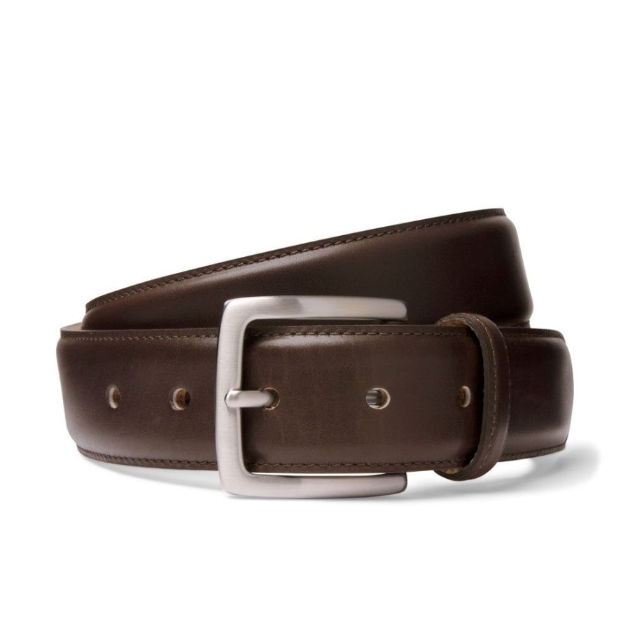 Accessories Cheaney | Mocha Brown Belt With Silver Buckle