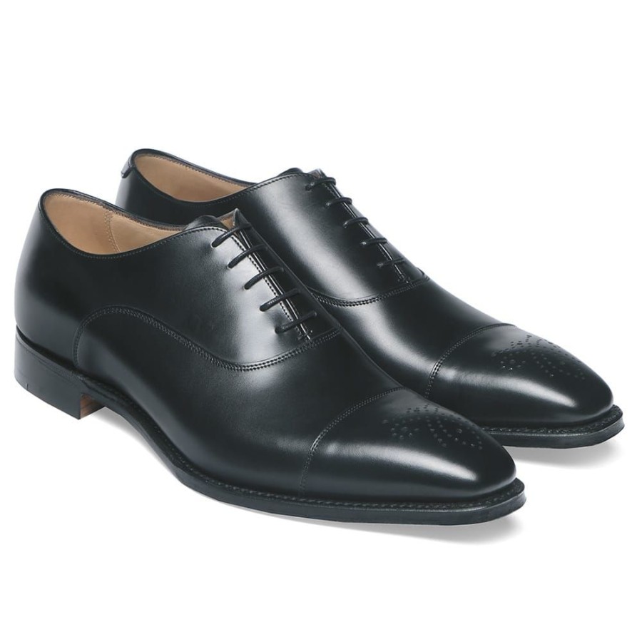 Men Cheaney Oxfords | Cambridge Oxford In Black Calf Leather | Leather Sole