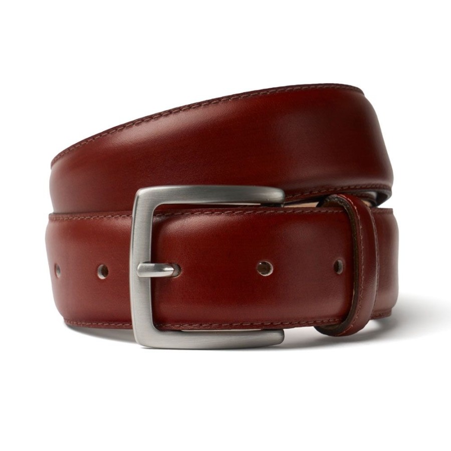 Accessories Cheaney | Dark Leaf Belt With Silver Buckle