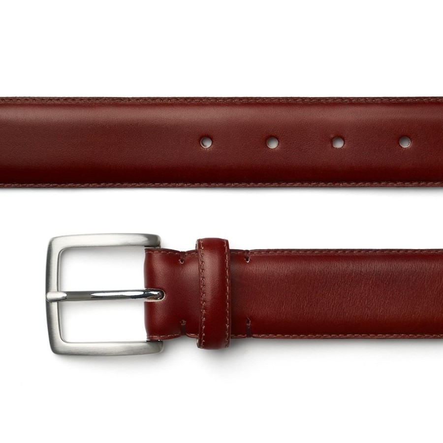 Accessories Cheaney | Dark Leaf Belt With Silver Buckle